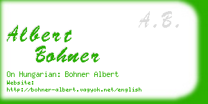 albert bohner business card